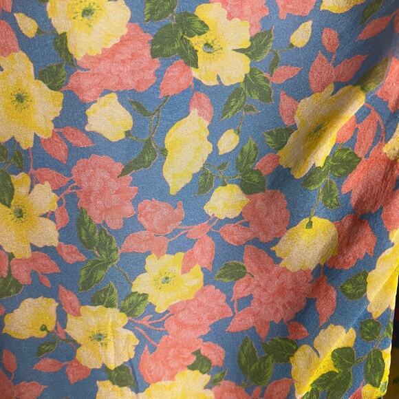 Amur Jaylah Patchwork Floral Print Silk Asymmetrical Midi Dress Size 4 - Picture 16 of 16